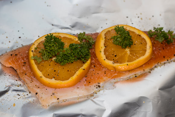 Grillaður silungur.