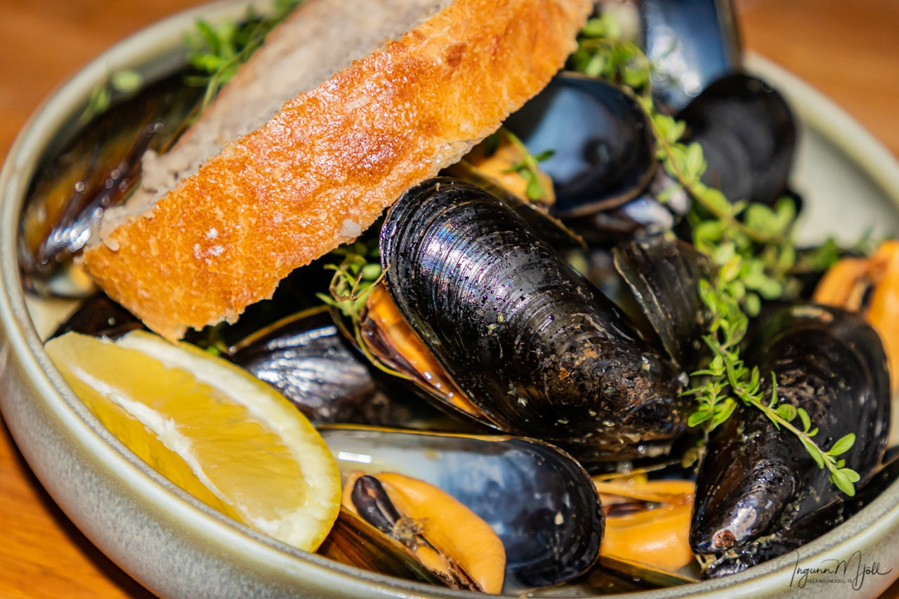 Bláskel í hvítvíni