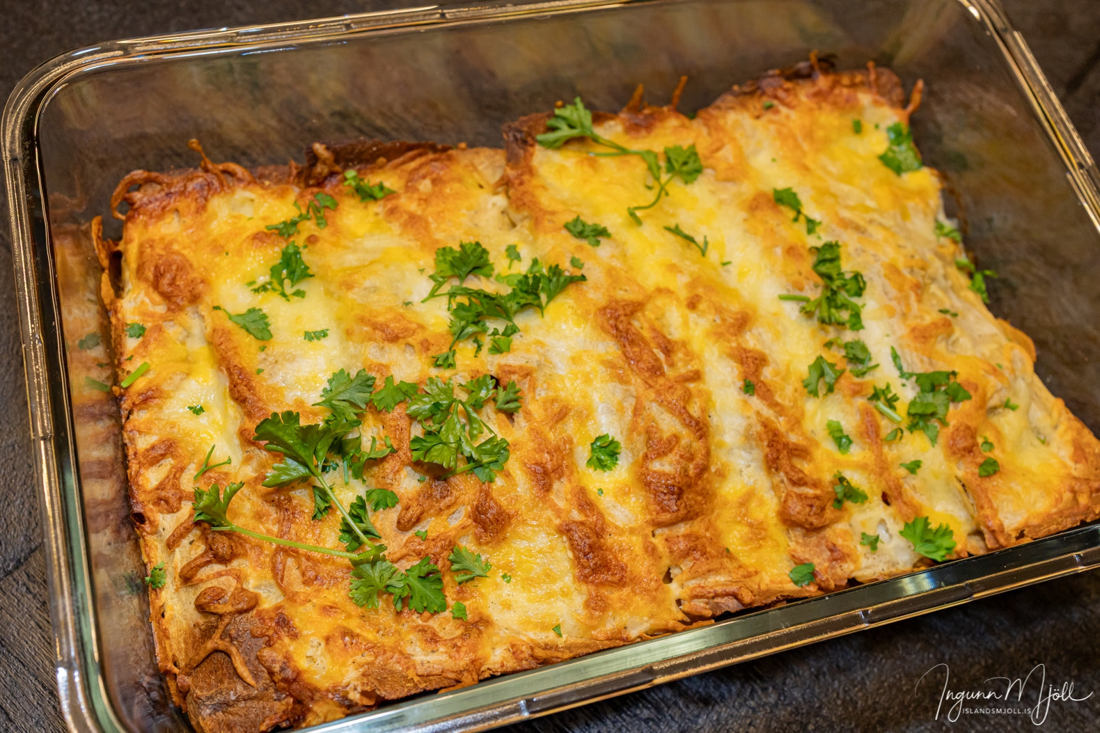 Enchilada með risarækjum!