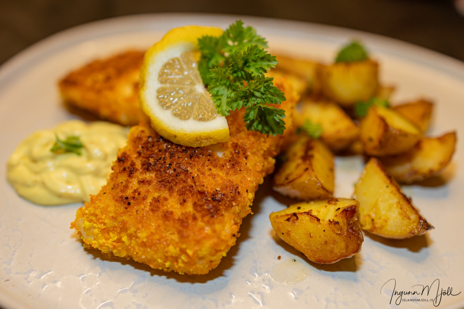 Fiskur í raspi með remúlaði!