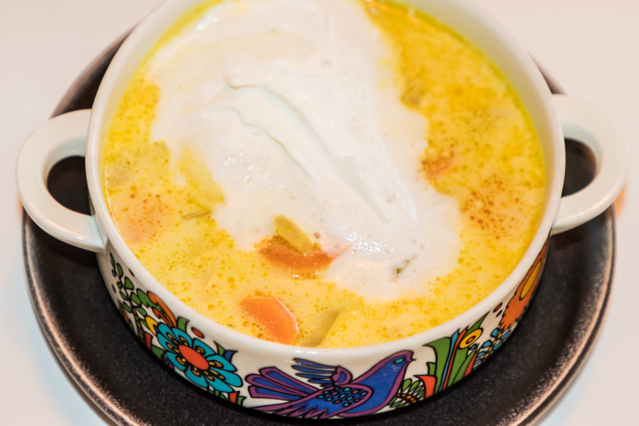 Karrílöguð laxasúpa