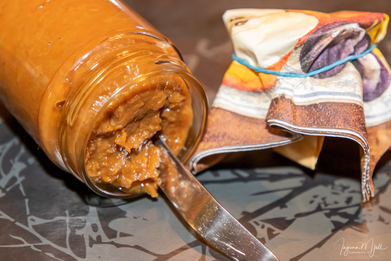 Rabarbarasulta með mangó