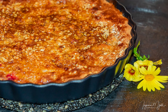 Rabarbarapæ með jarðaberjum