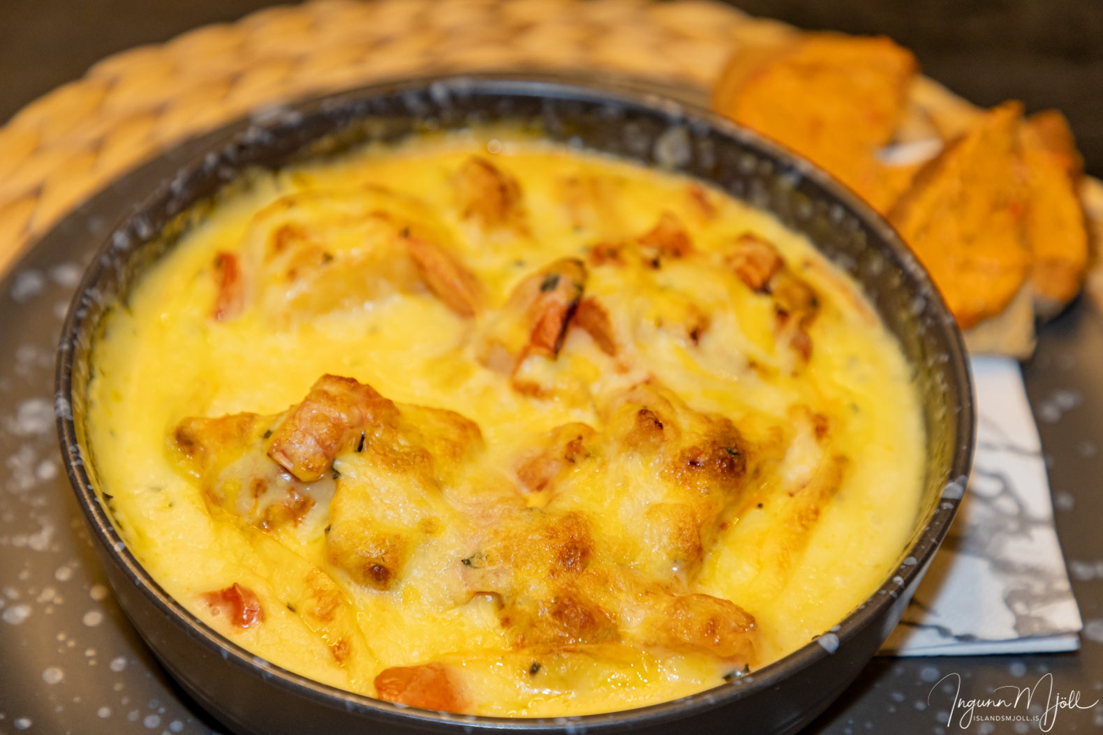 Gratineraður pestófiskur