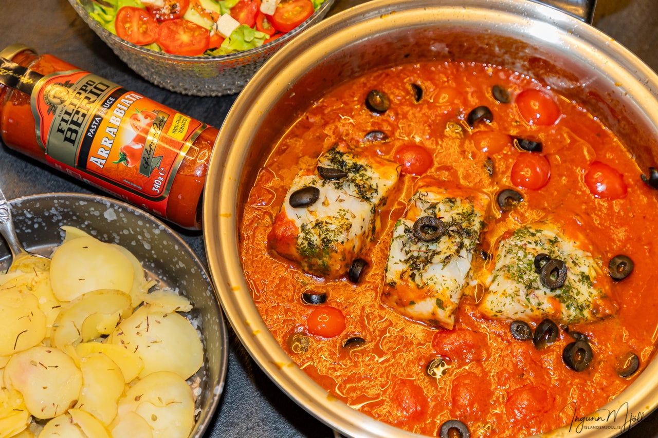 Þorskfiskhnakki í Arrabbiata!