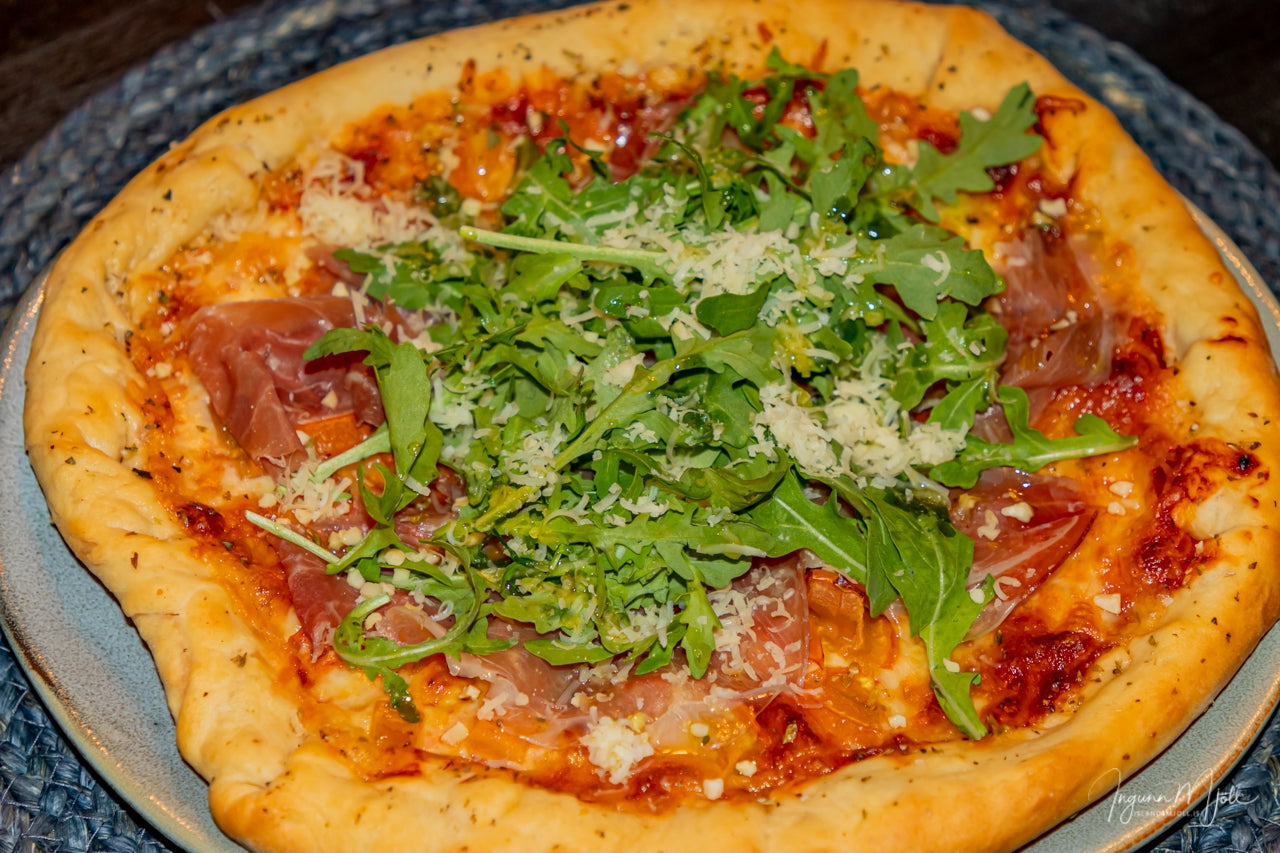 Pizza með hráskinku