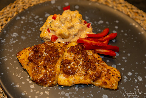 Saltfiskur í pestósósu