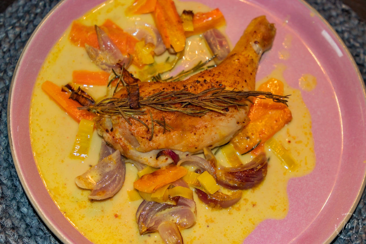 Kjúklingalæri í kókoscurcumin