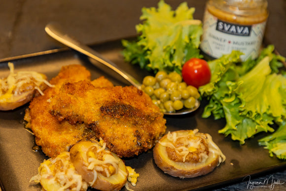 Framhryggssneiðar í raspi