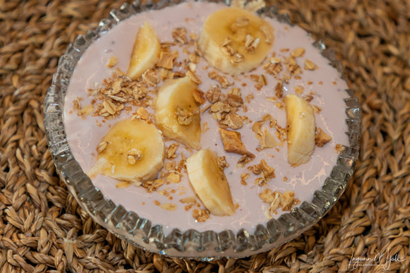 Bláberja/jarðarberja skyr með ,,,