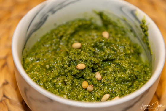 Grænt pestó heimagert