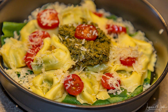 Spínatpasta pestó!