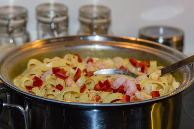 Tagitelle í rjómasósu með hörpudisk