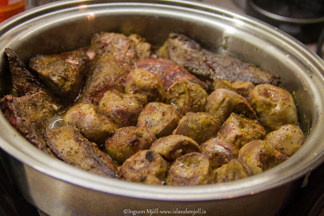 Lambalifur með beikoni