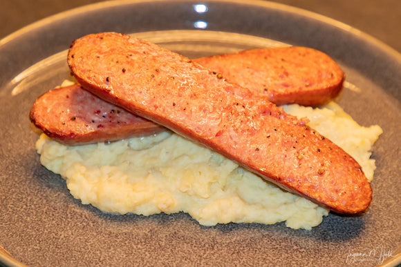 Grilluð kindabjúgu