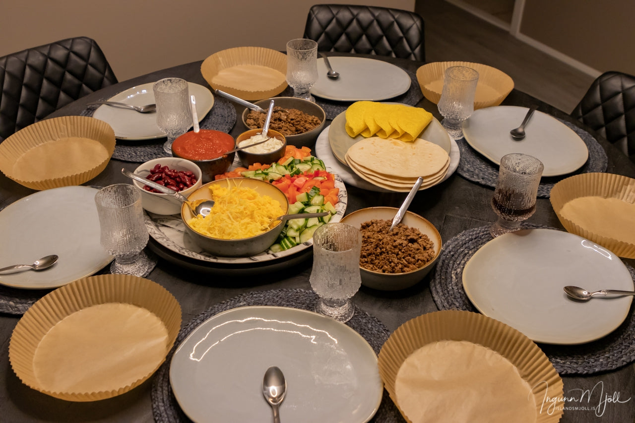 Vefju pizza og Taco skelja partý