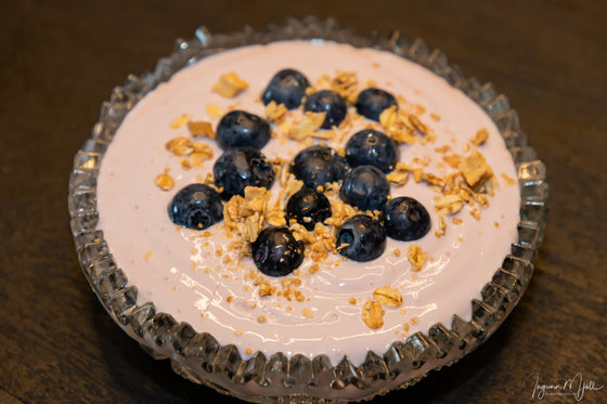 Bláberjaskyr með bláberjum