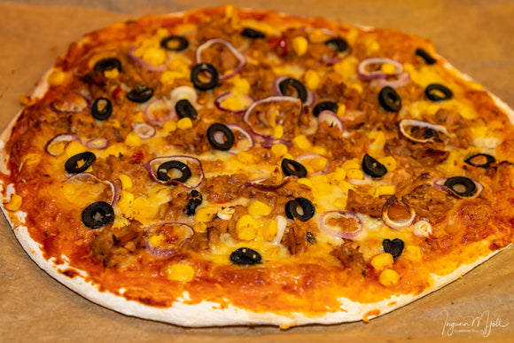 Chili túnfisk pizza