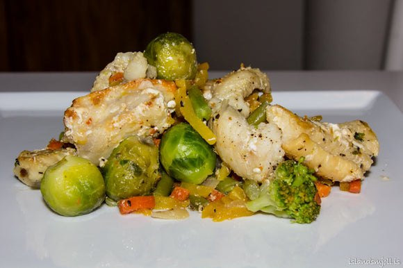 Skötuselur á rósinkálbeði